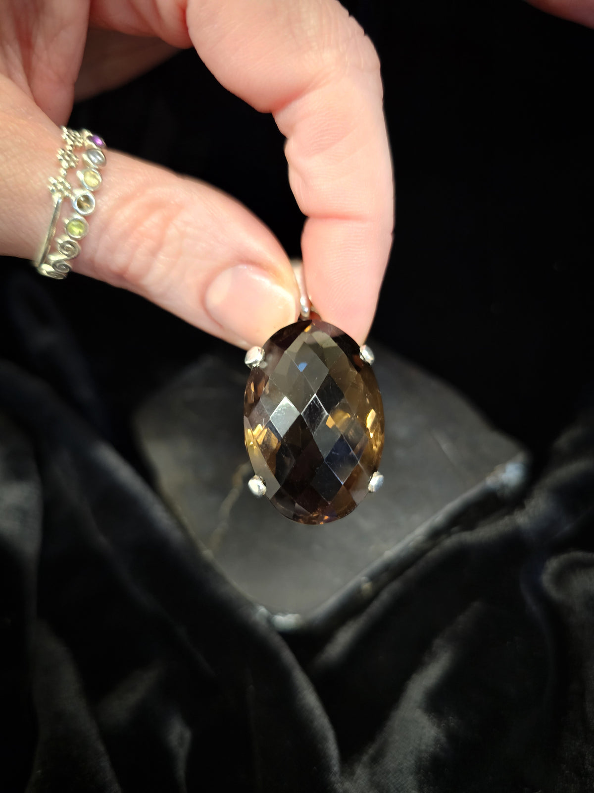 Large Oval Smoky Quartz Pendant