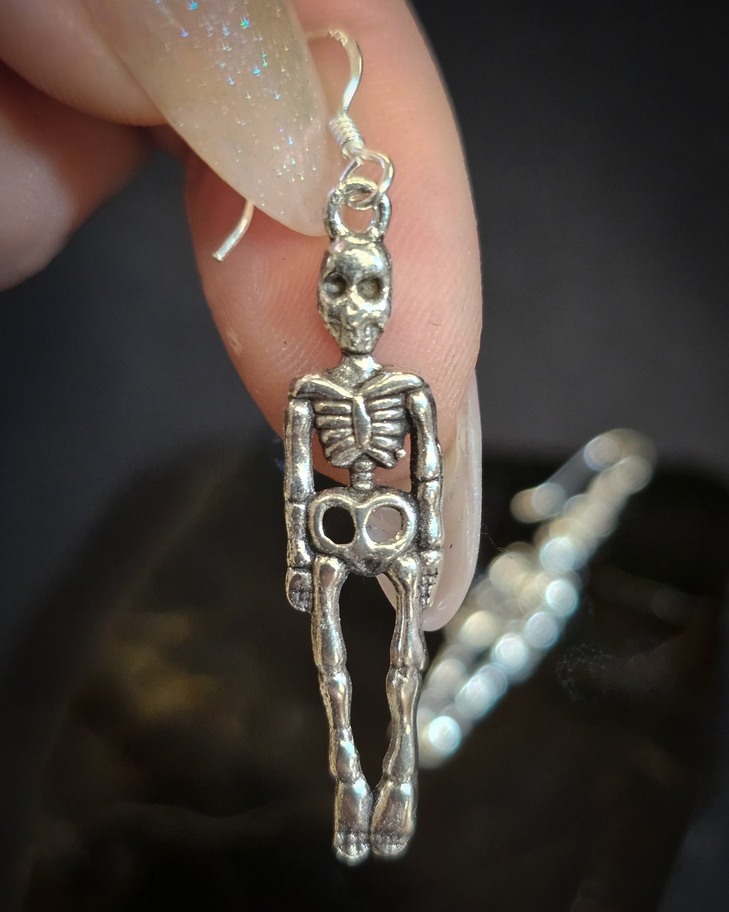 Sterling Silver Skeleton Earrings
