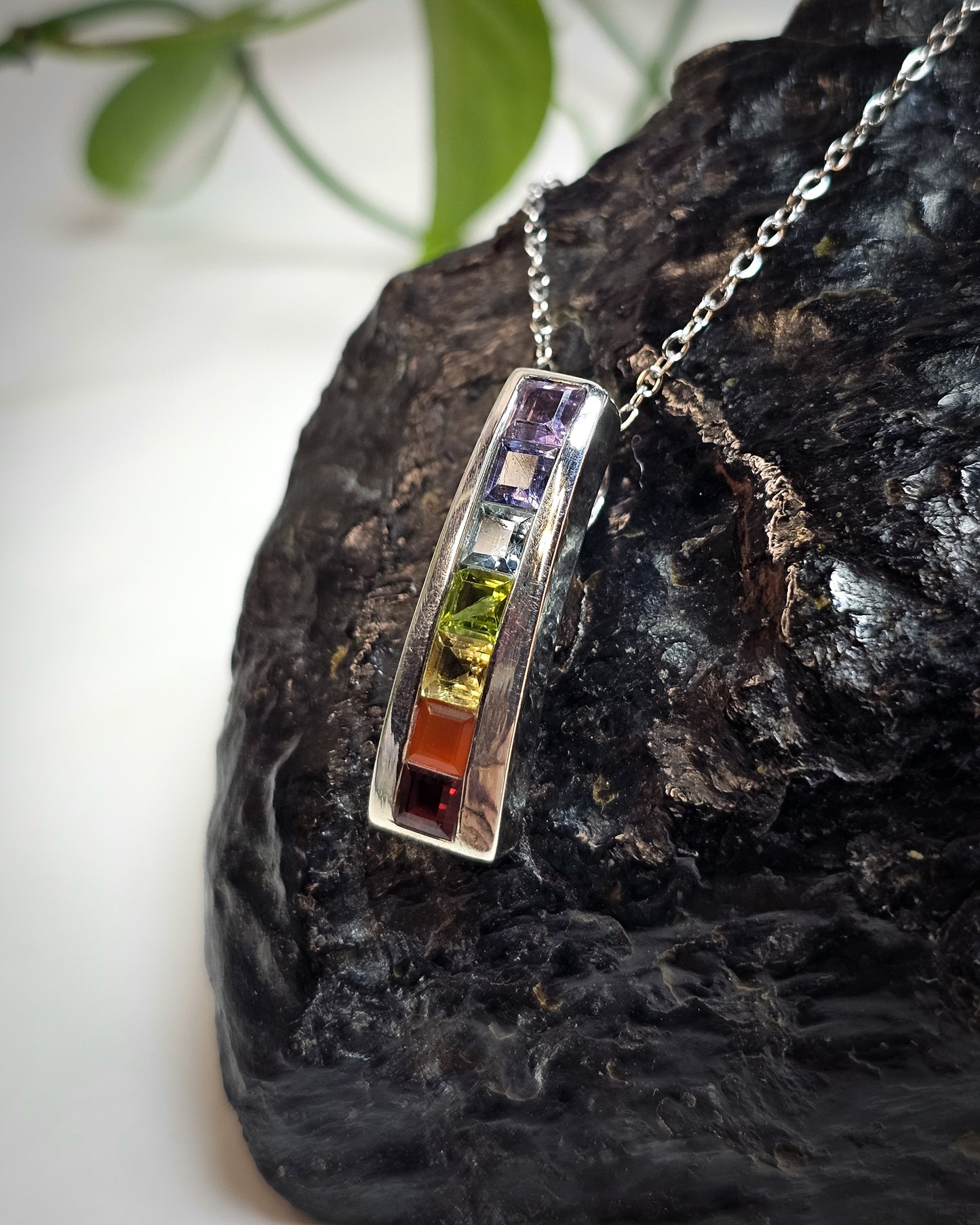 7 Chakras Pendant Square Design
