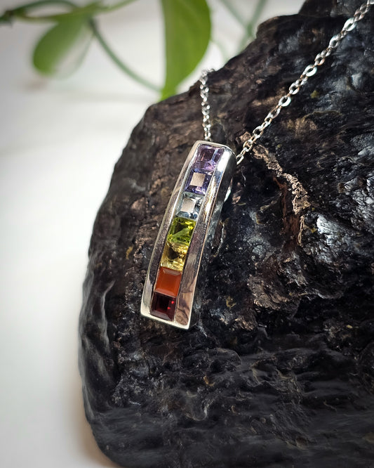 7 Chakras Pendant Square Design