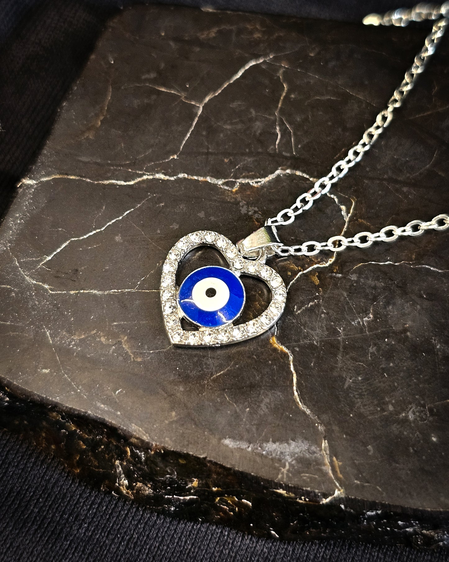 Evil Eye in Heart Necklace