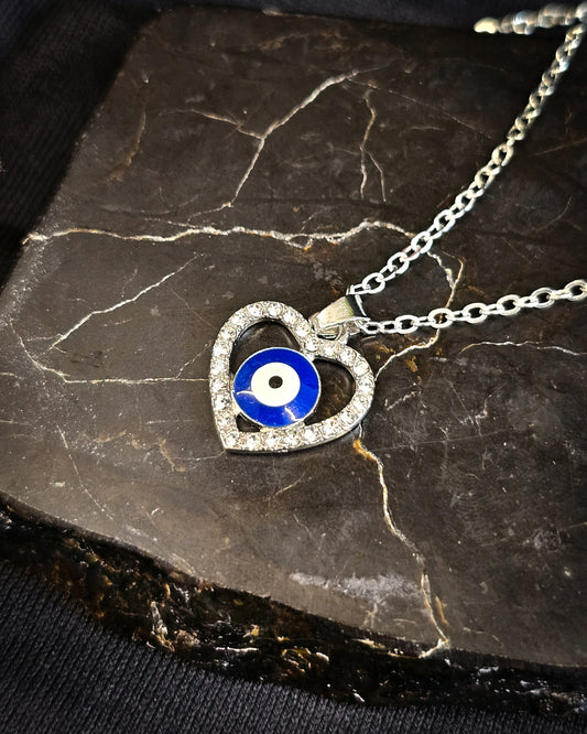 Evil Eye in Heart Necklace