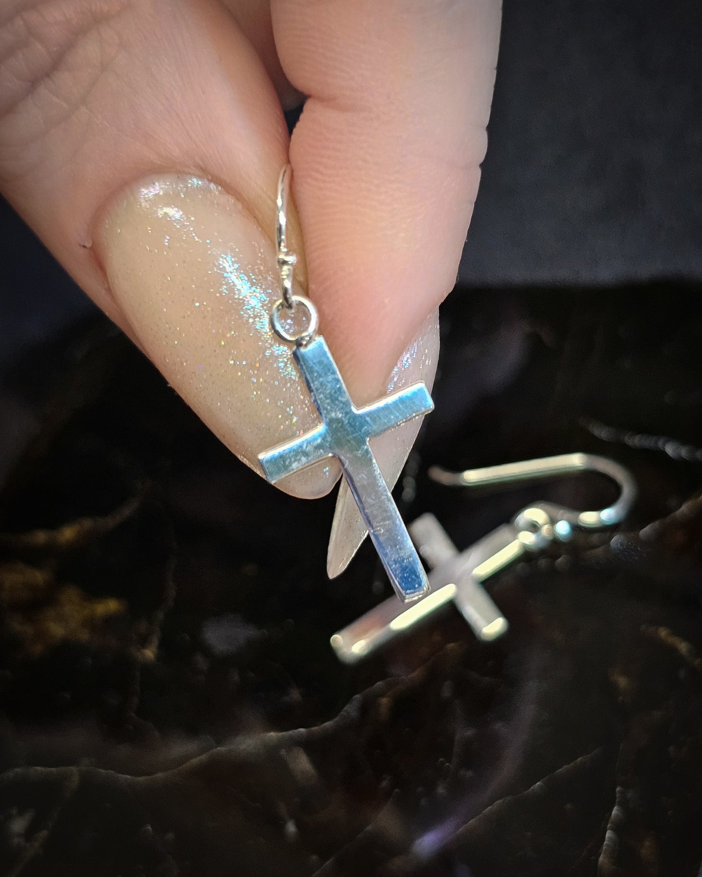 Sterling Silver Cross Earrings