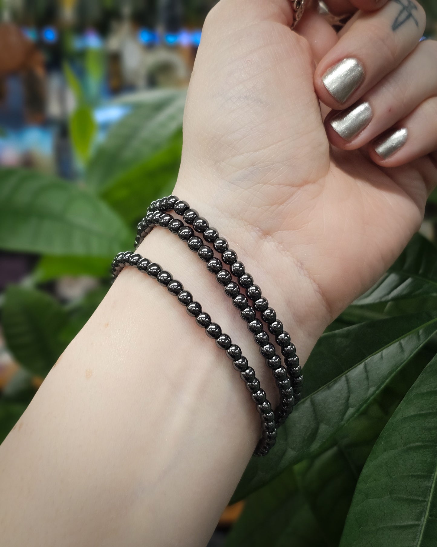 4mm Hematite Bead Bracelet