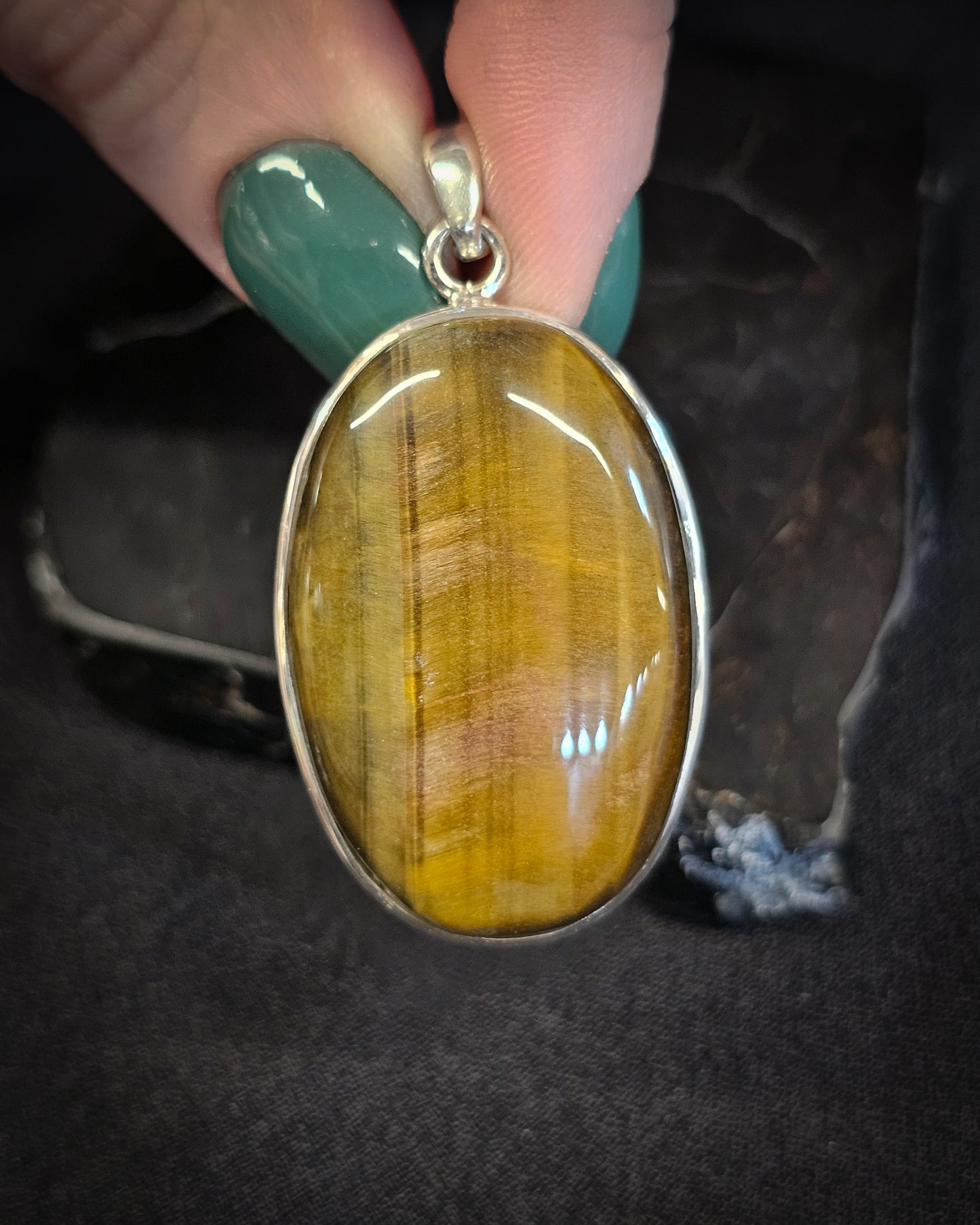 Large Oval Tiger’s Eye Pendant