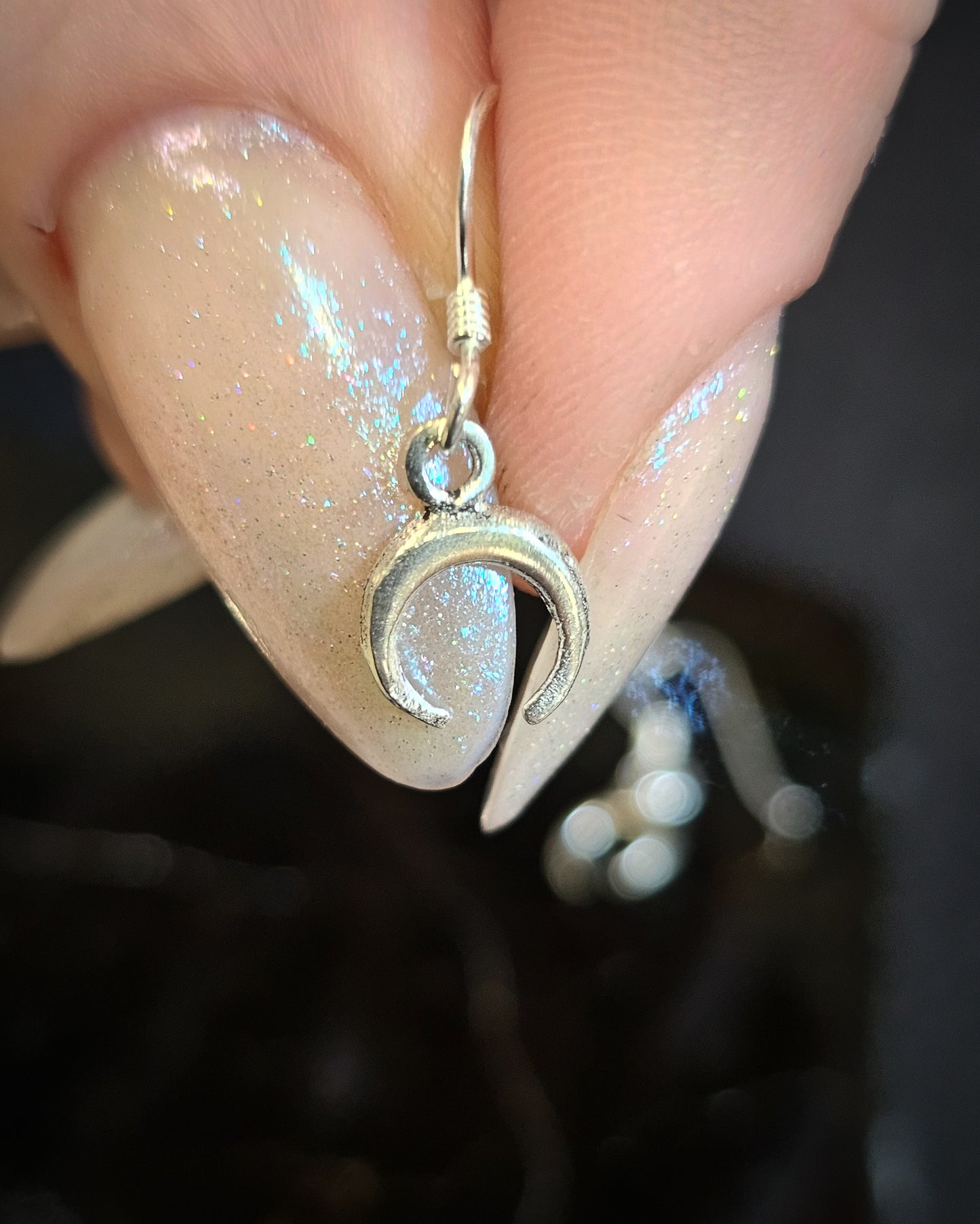 Sterling Silver Crescent Moon Earrings