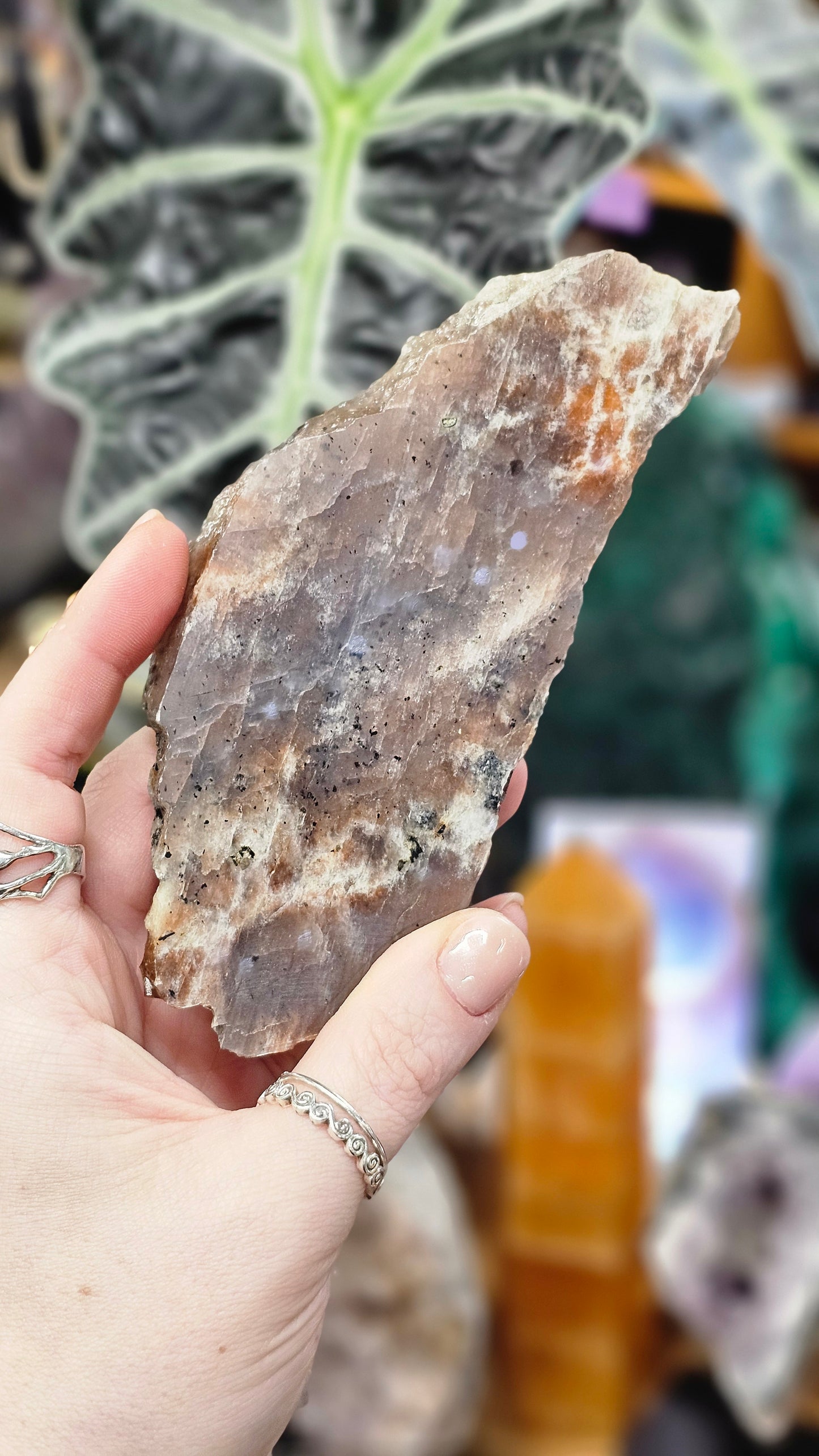 Belomorite Moonstone with Sunstone slab