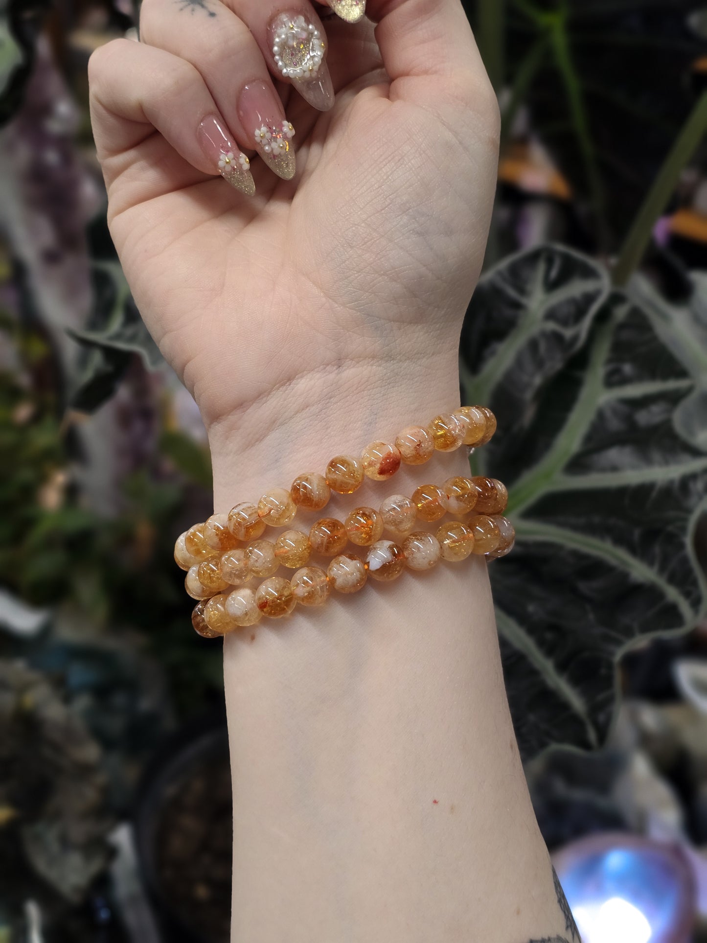 8mm Citrine Bead Bracelet