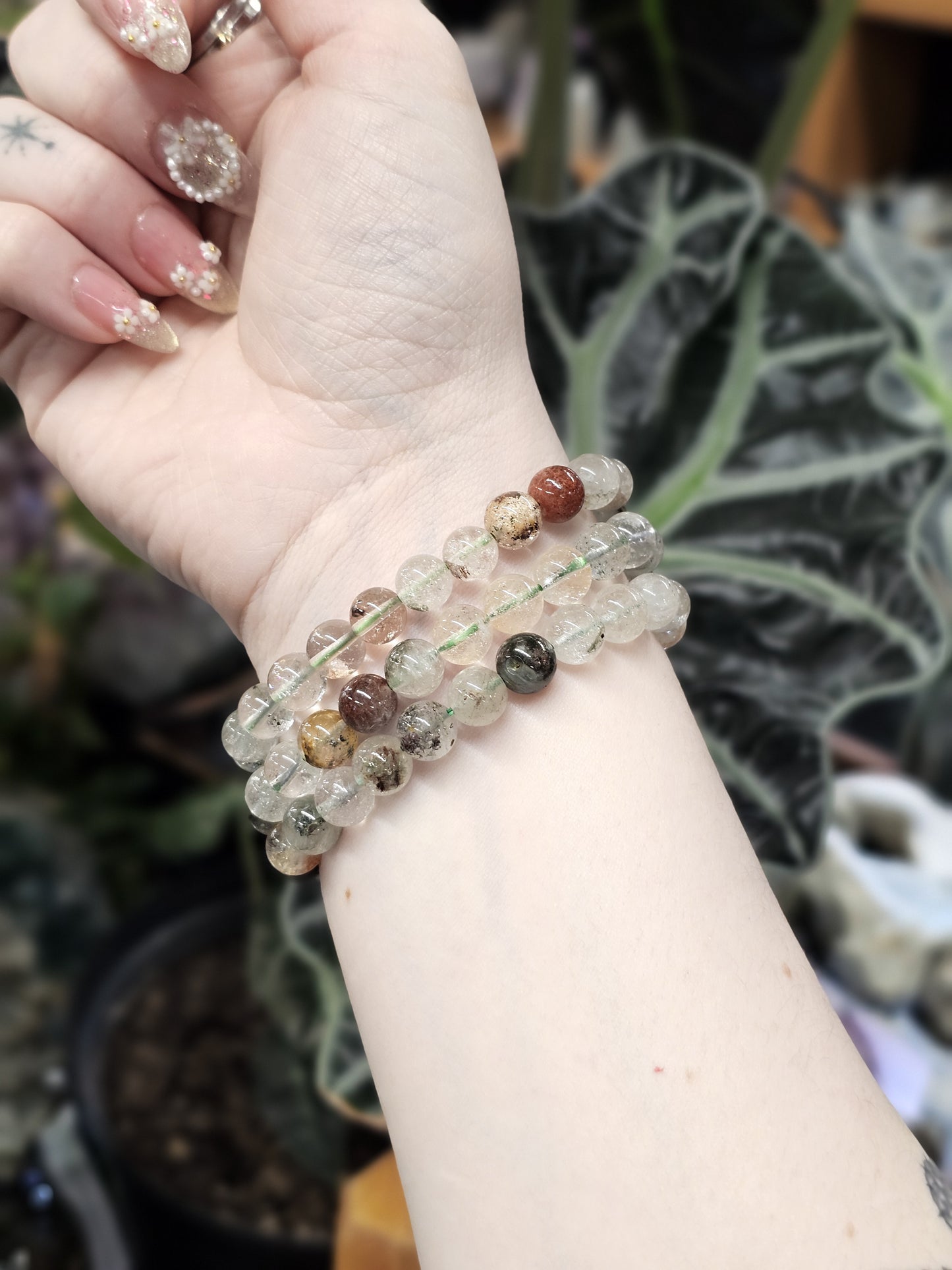 8mm Garden Quartz Bead Bracelet