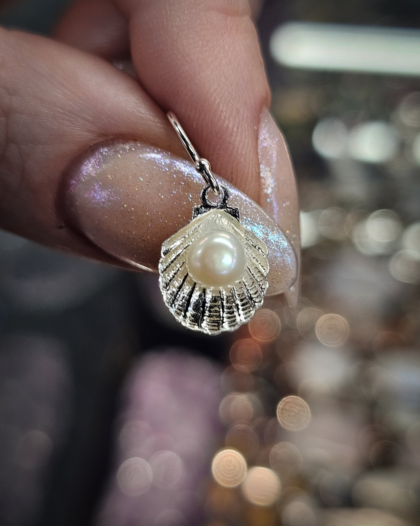 Sterling Silver Shell & Pearl Earrings