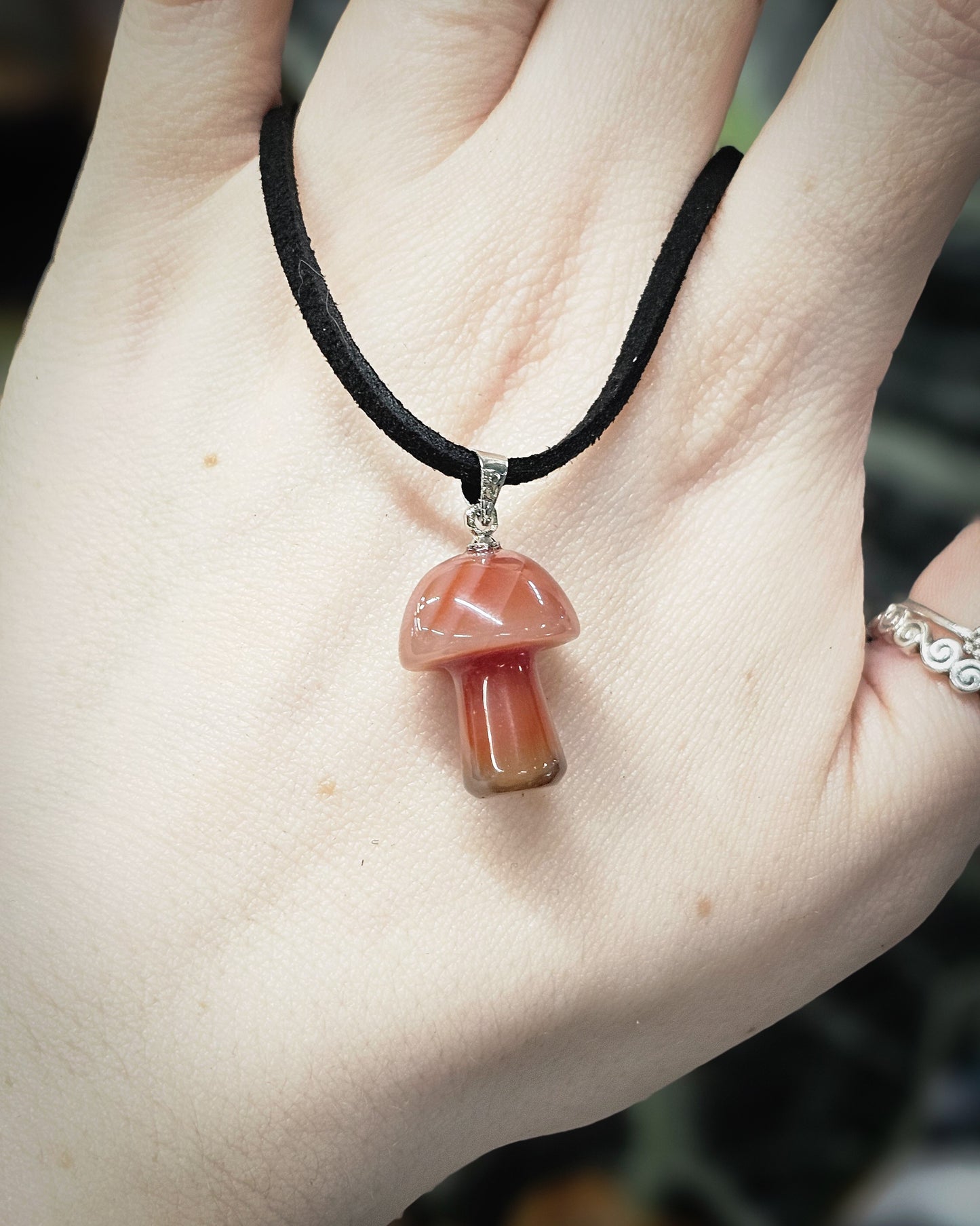 Carnelian Mushroom Necklace