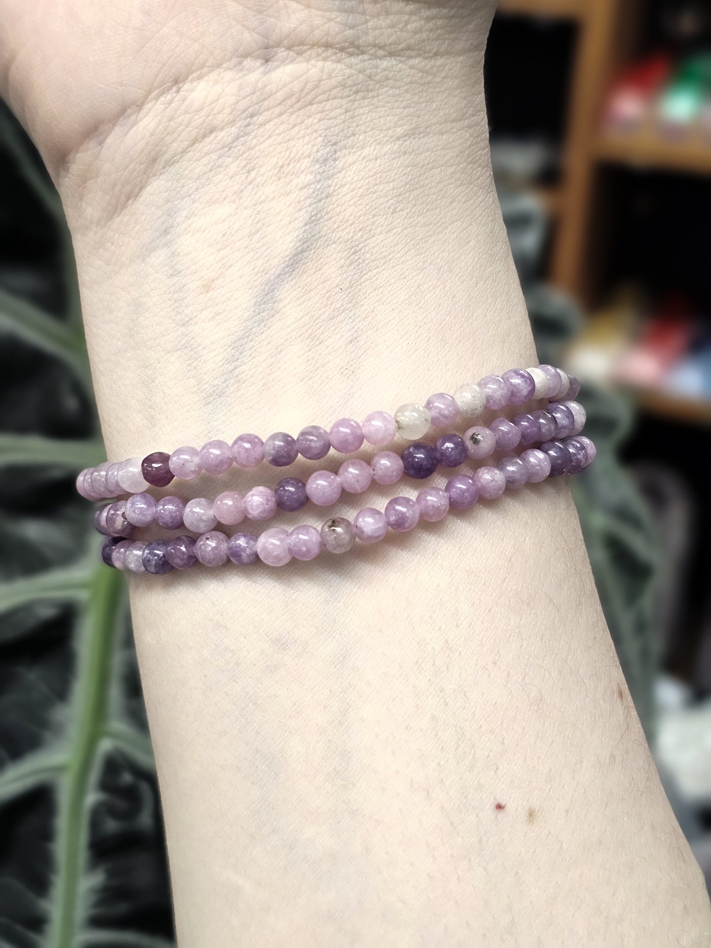 4mm Lepidolite Bead Bracelet