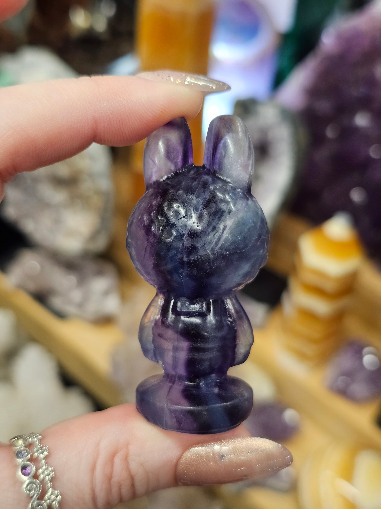 Rainbow Fluorite Monster Carving #2