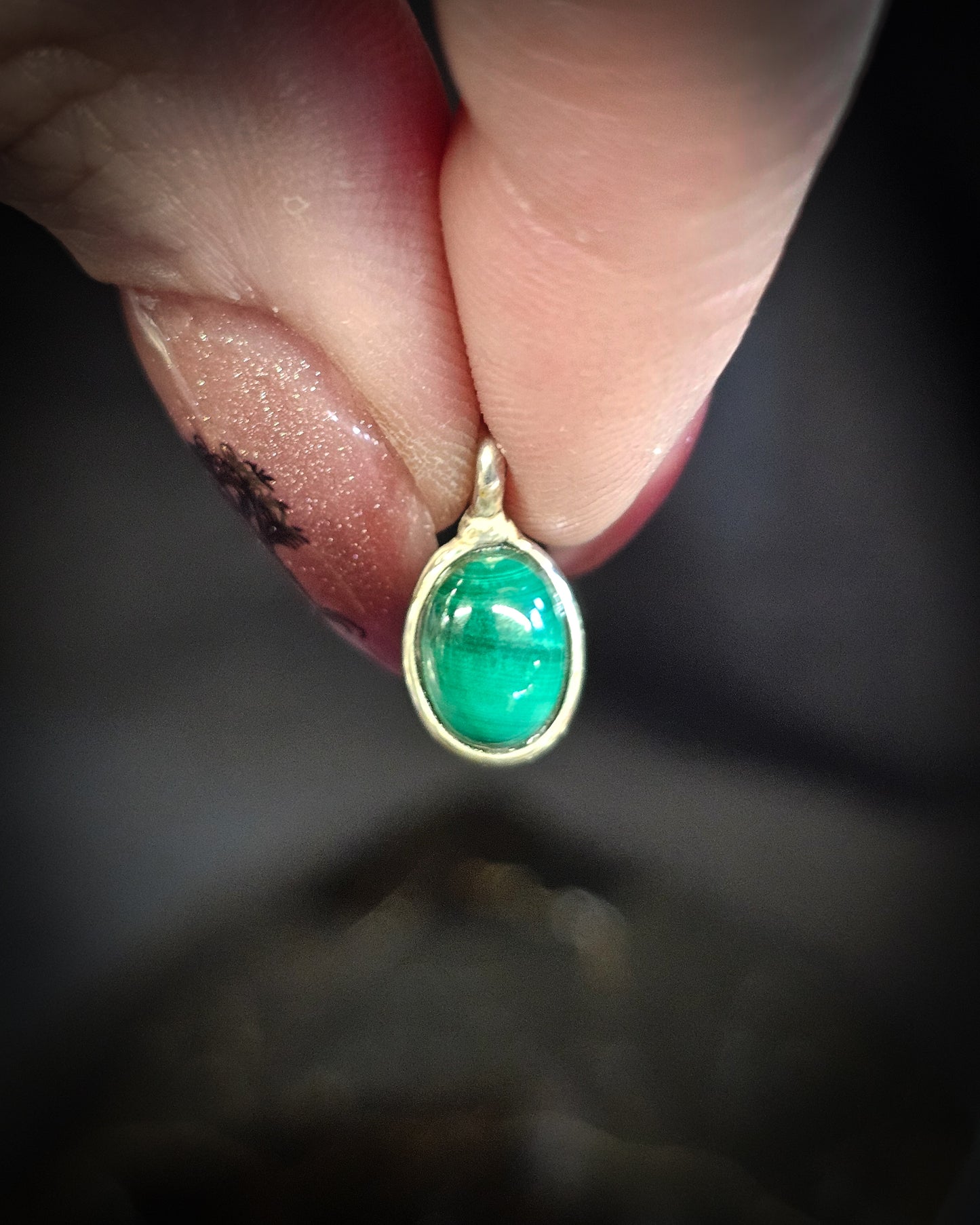 Small Malachite Oval Pendant