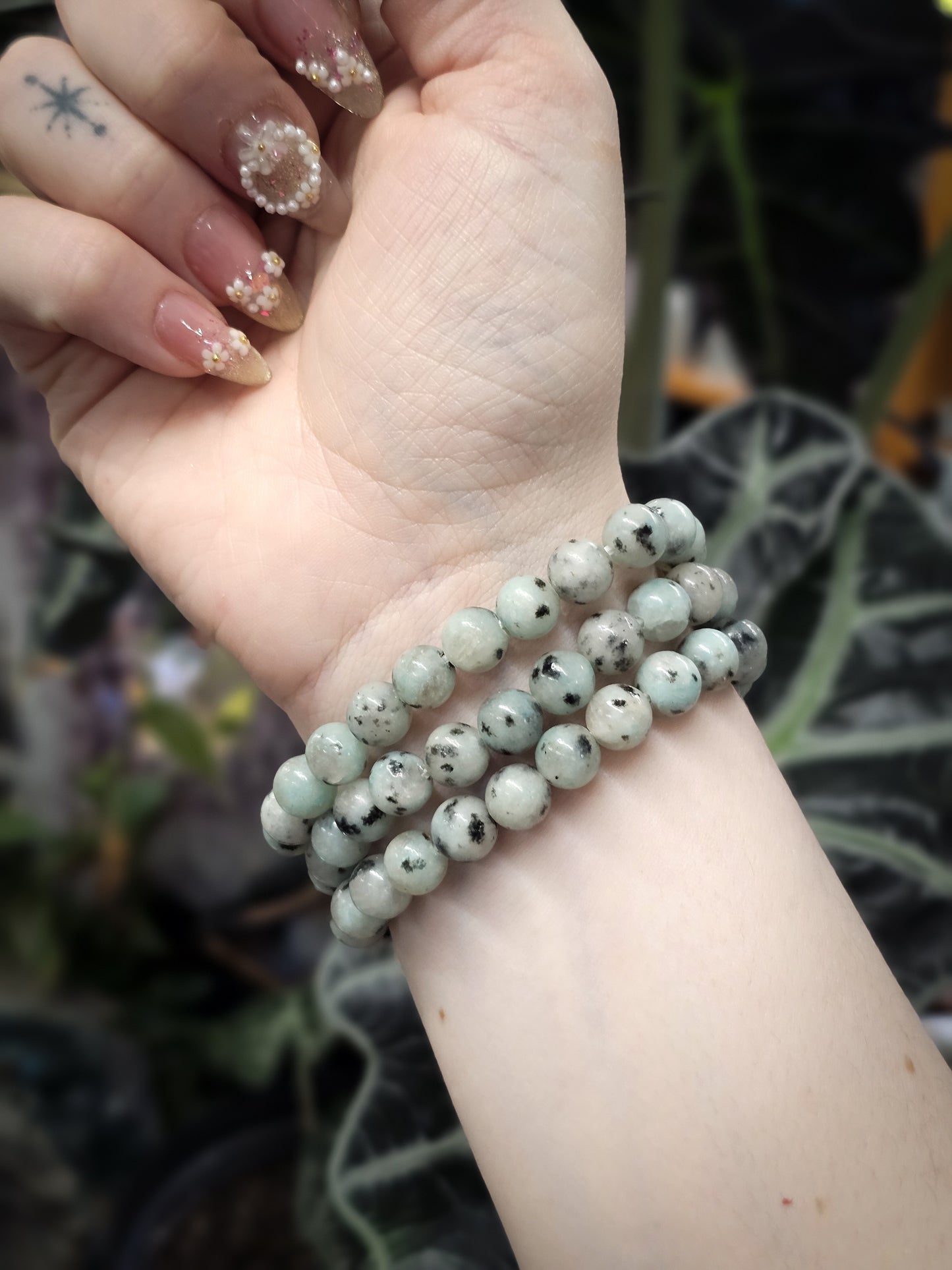 8mm Kiwi Jasper Bead Bracelet