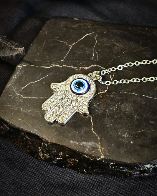 Evil Eye in Hamsa Necklace