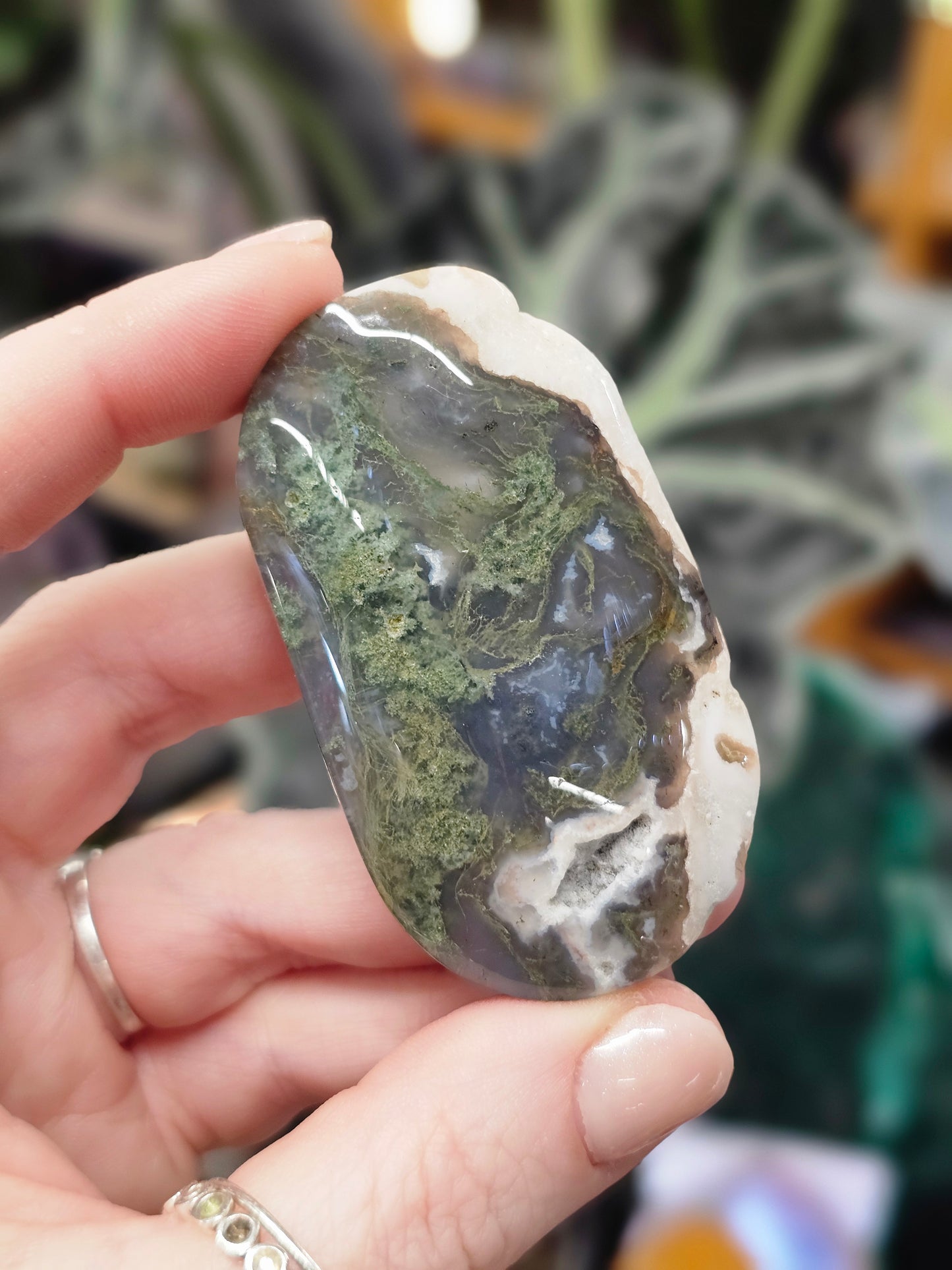 Moss Agate Palm stone #2