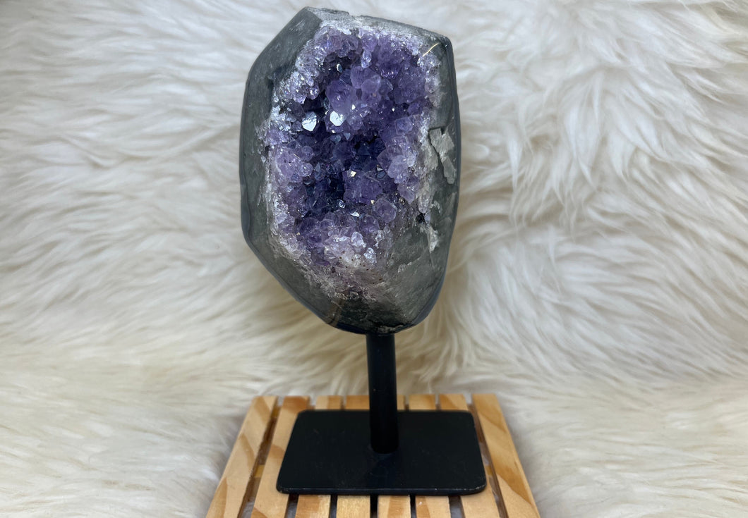Amethyst and Agate on Stand