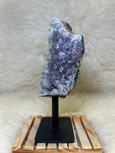Green and Purple Amethyst on Stand