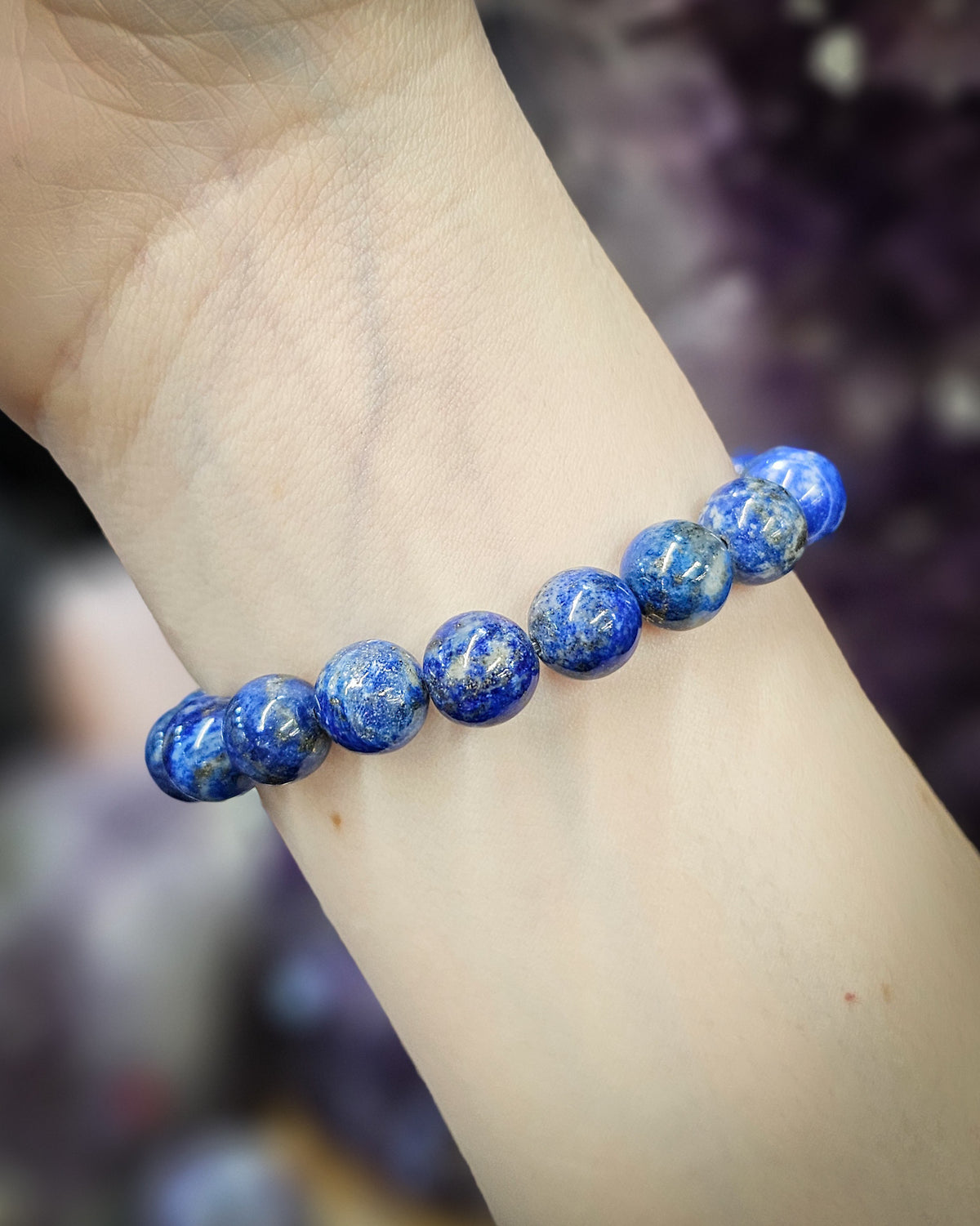 10mm Lapis Lazuli Bead Bracelet