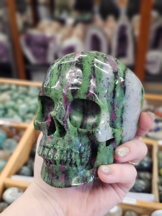 Ruby in Zoisite Skull