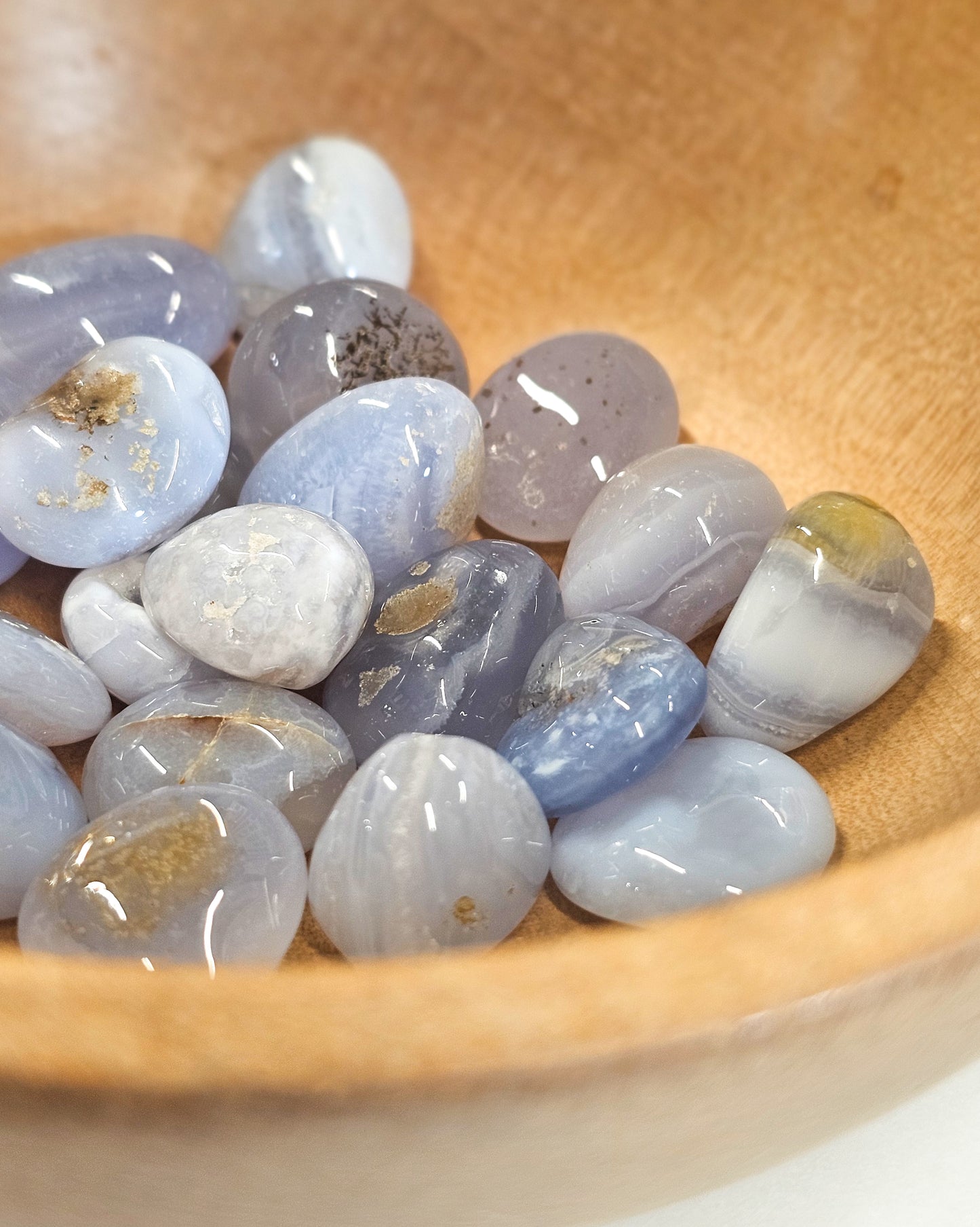 Blue Lace Agate tumbles