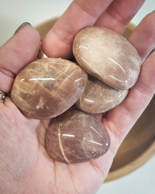 Peach Moonstone palmstones