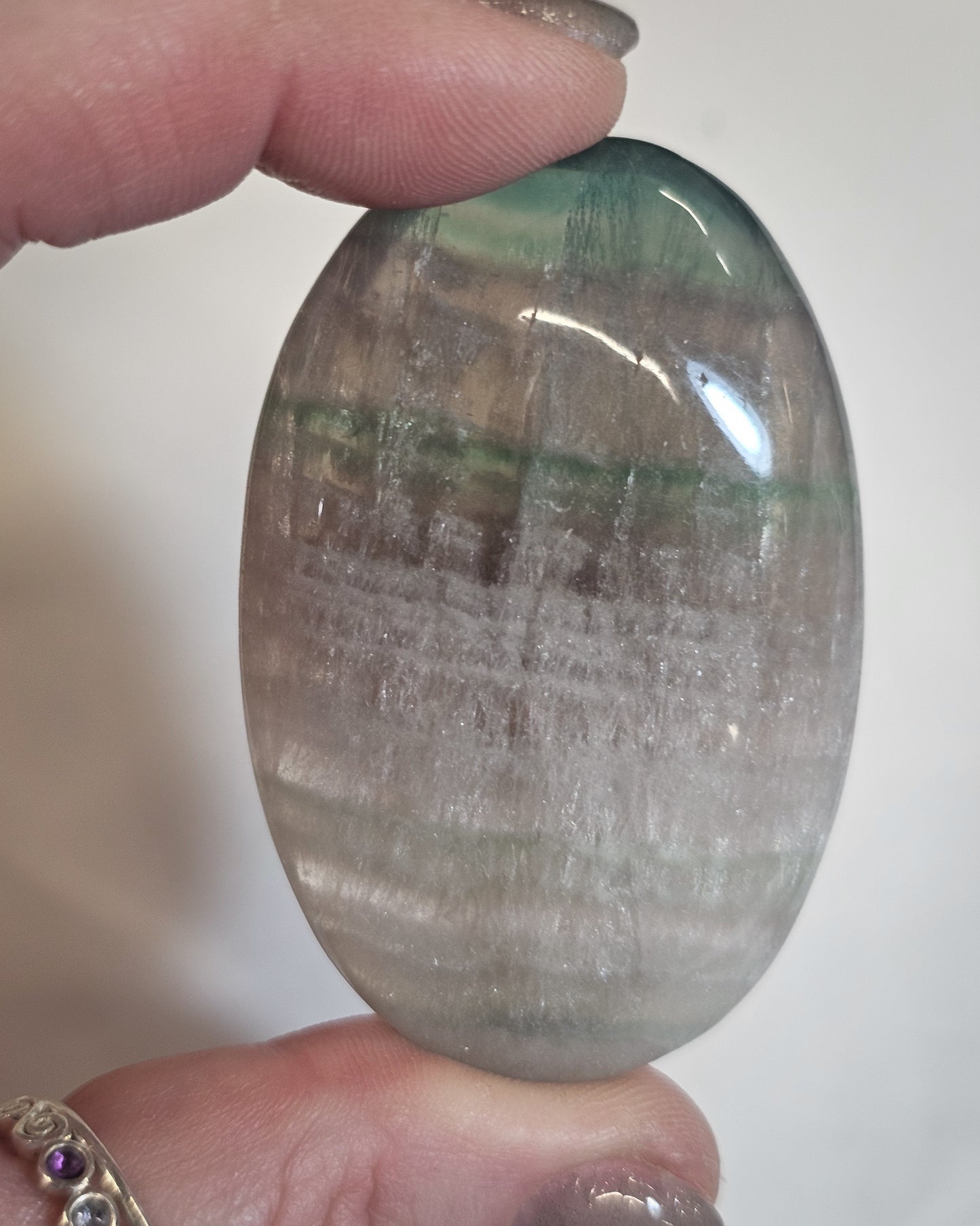 Rainbow Fluorite Palm Stone #2