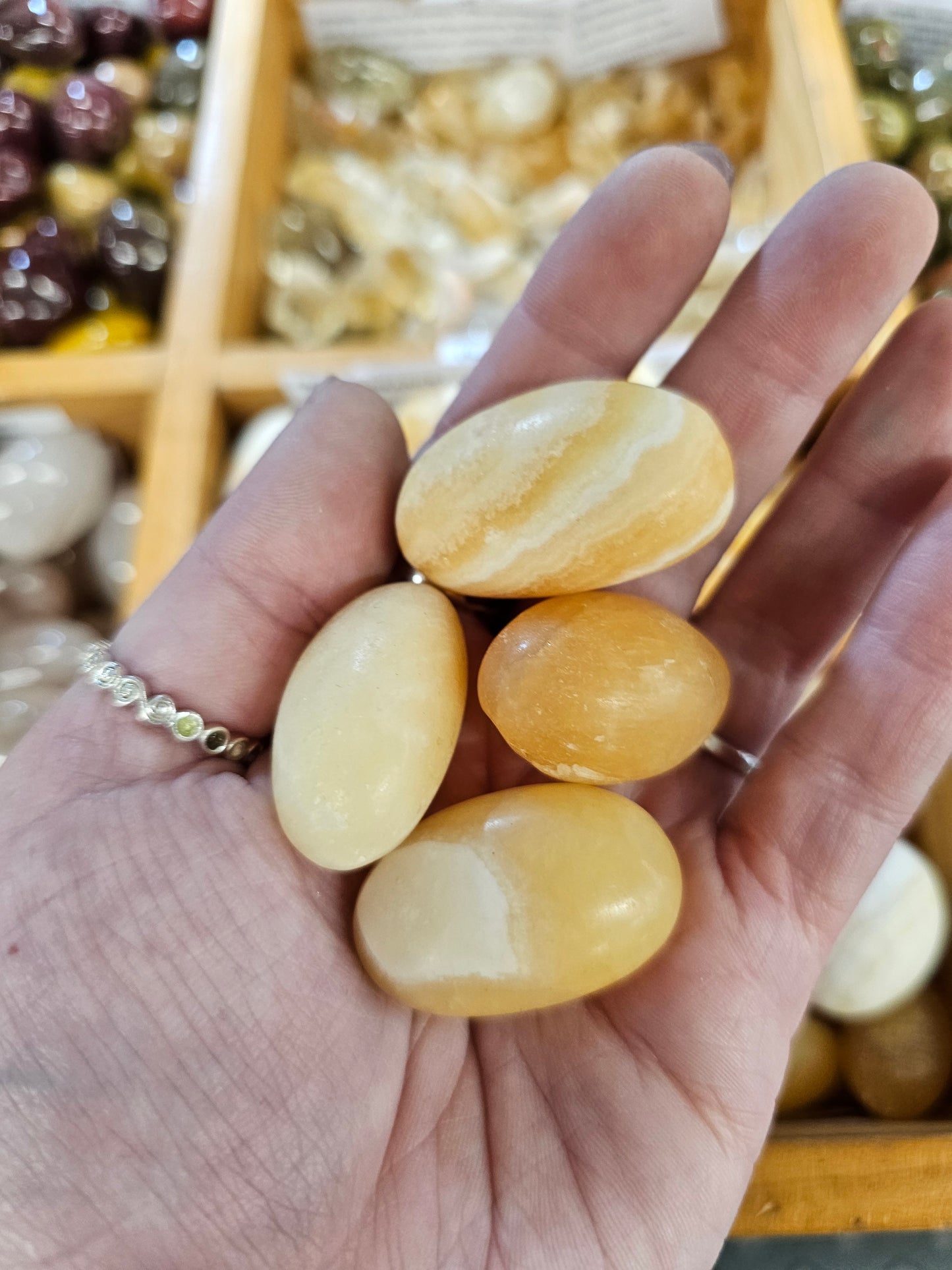 Orange Calcite Tumbles