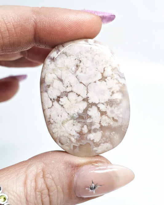 Flower Agate Palmstone #1