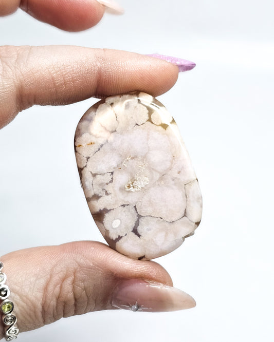 Flower Agate Palmstone #3