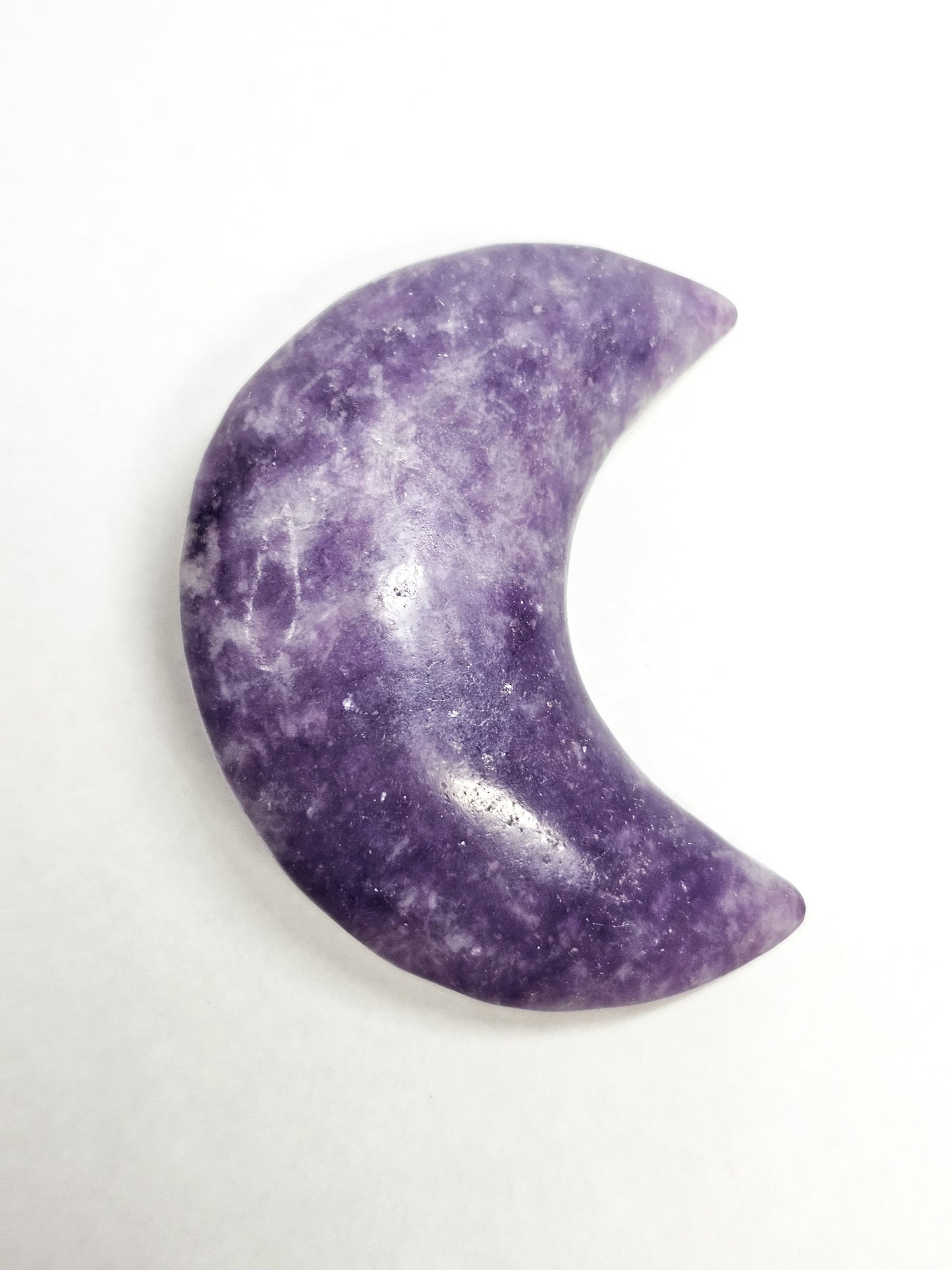 Lepidolite Moon Carving