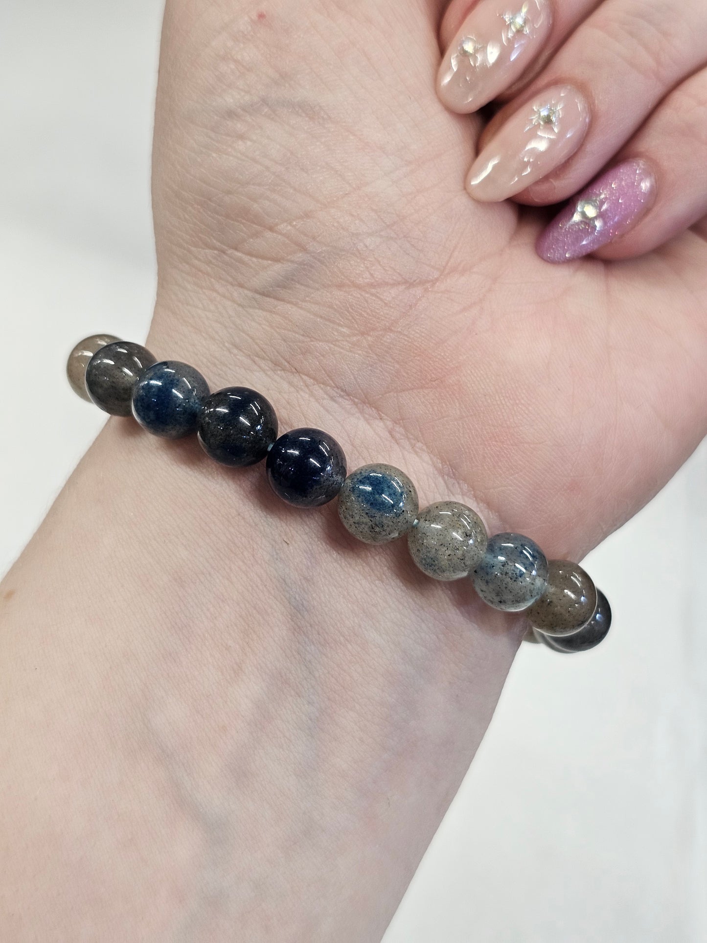 Blue Strawberry Quartz Bead Bracelet