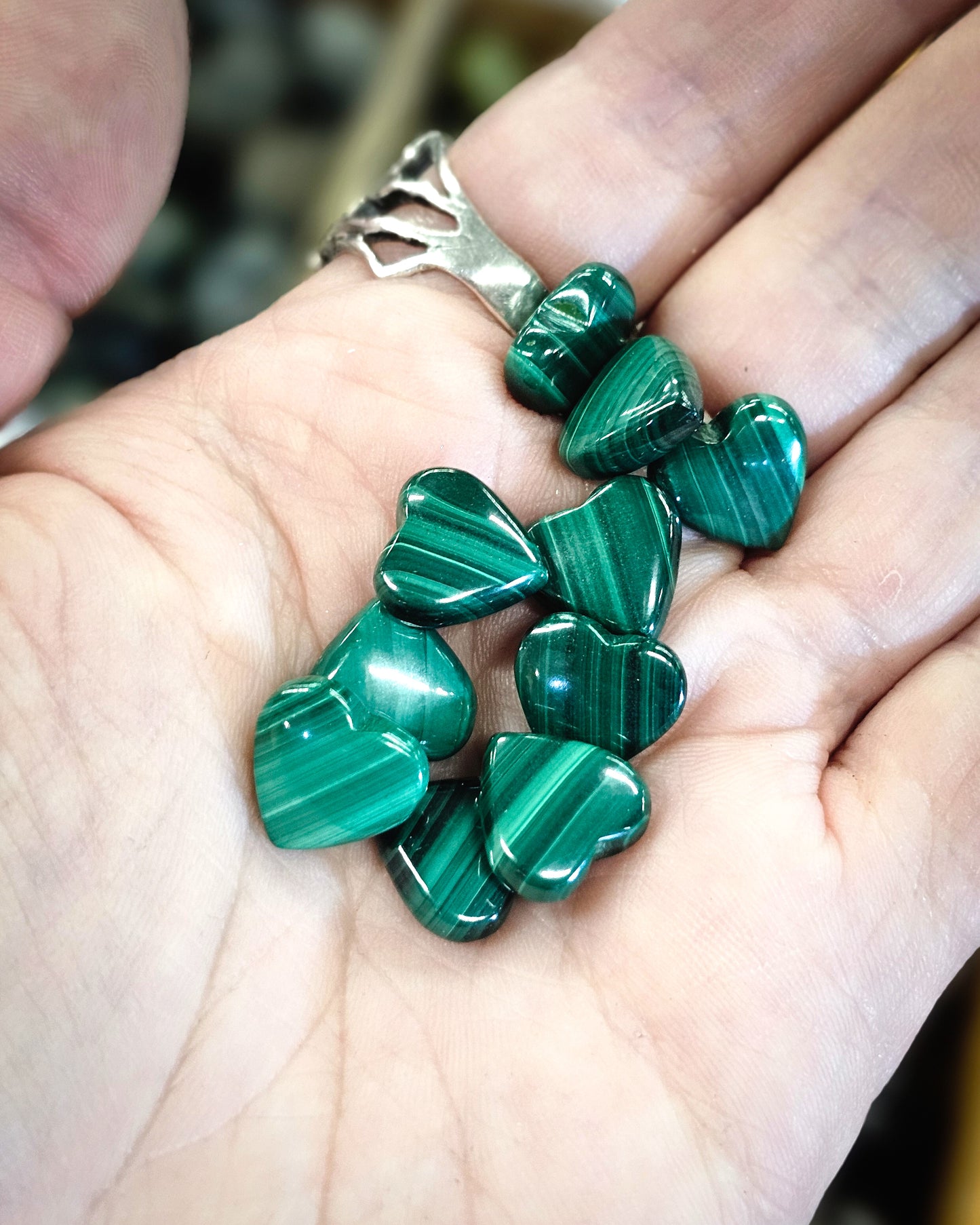 Tiny Malachite Hearts