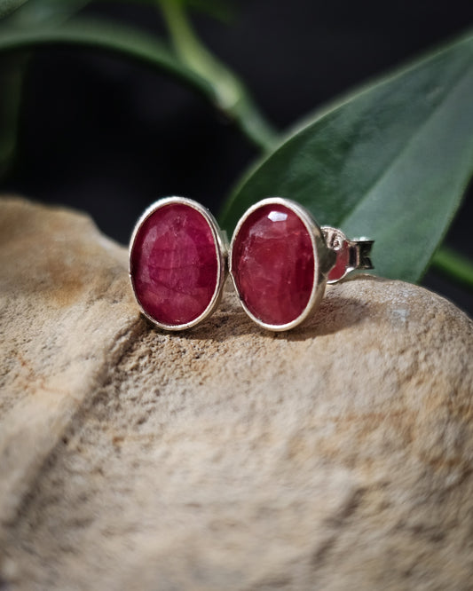 Sterling Silver Ruby Studs