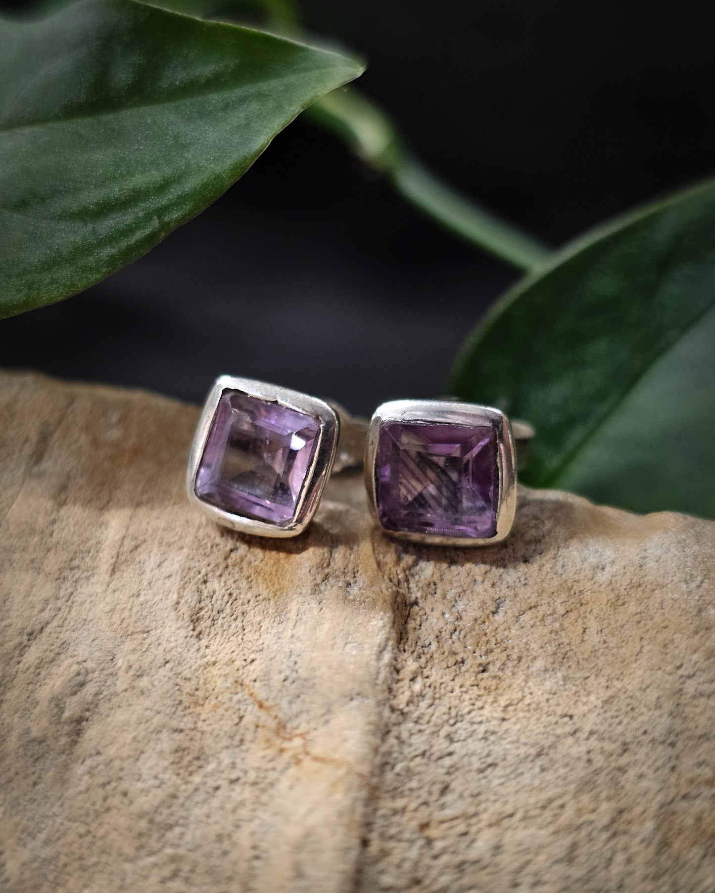 Sterling Silver Amethyst Studs