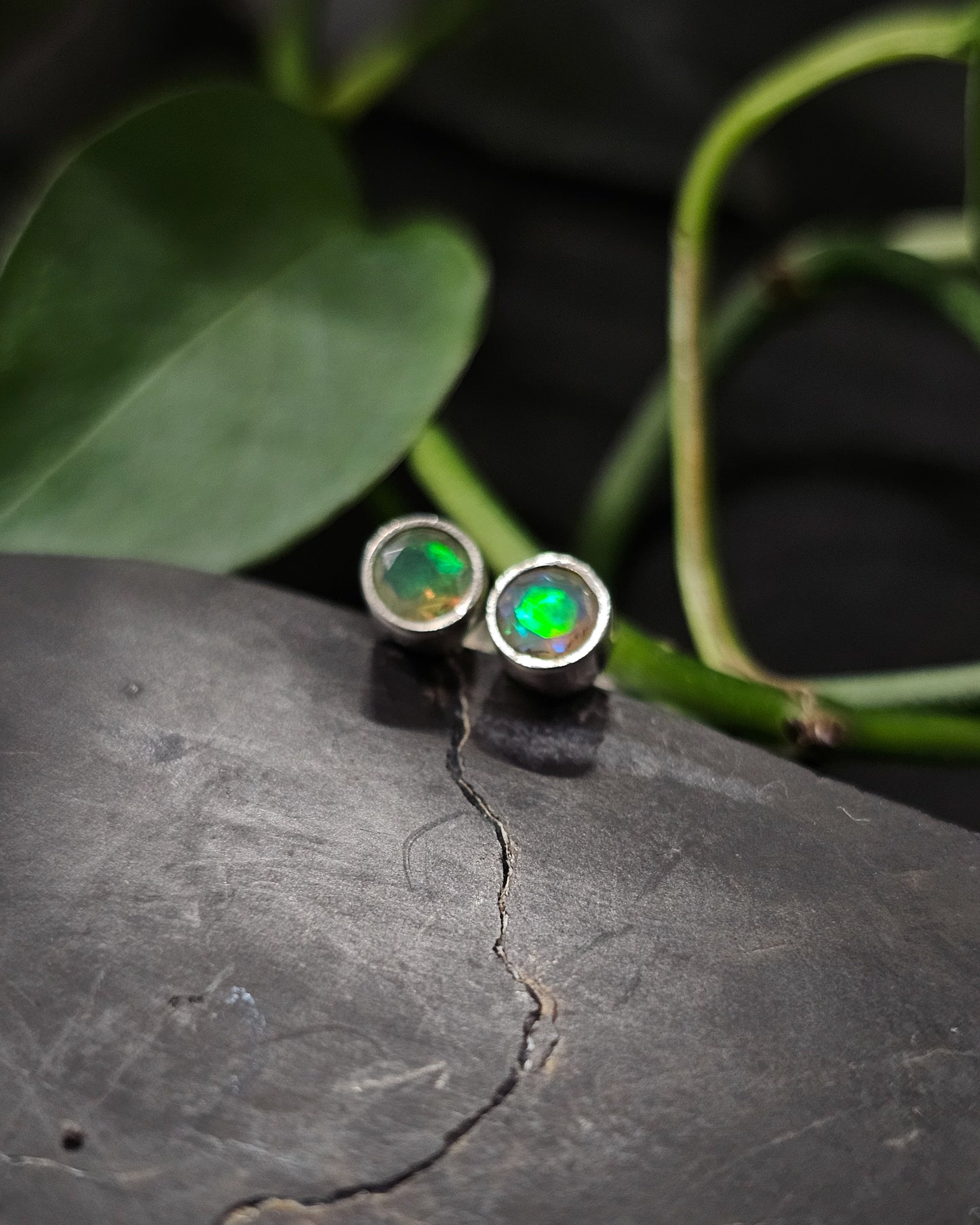 Sterling Silver Opal Studs