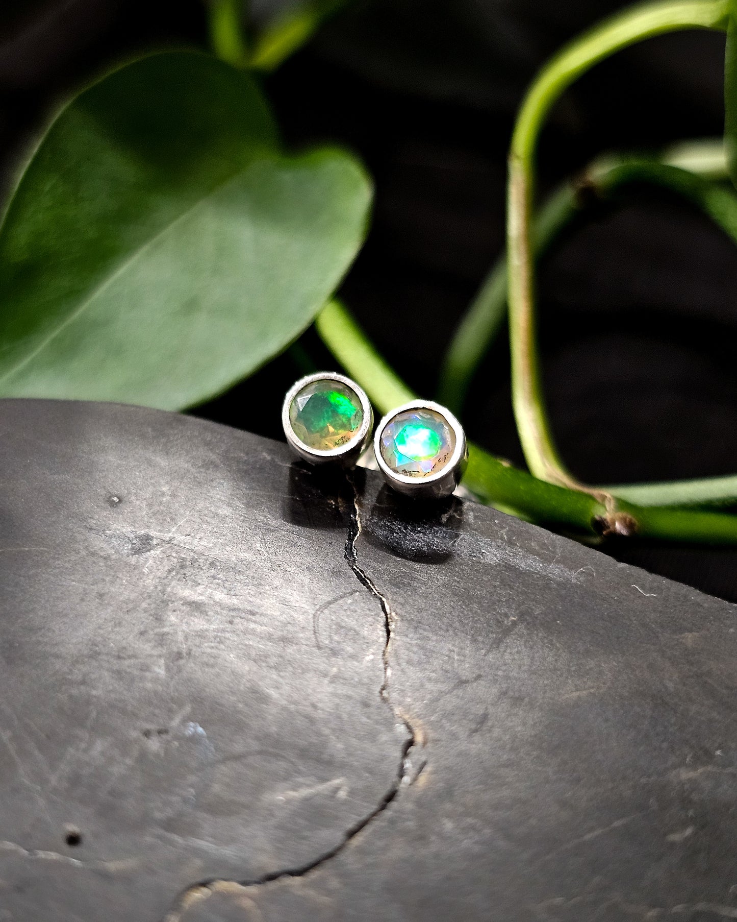 Sterling Silver Opal Studs