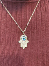 Load image into Gallery viewer, Evil Eye in Hamsa Necklace
