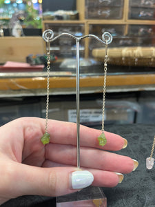 Long Raw Crystal Earrings