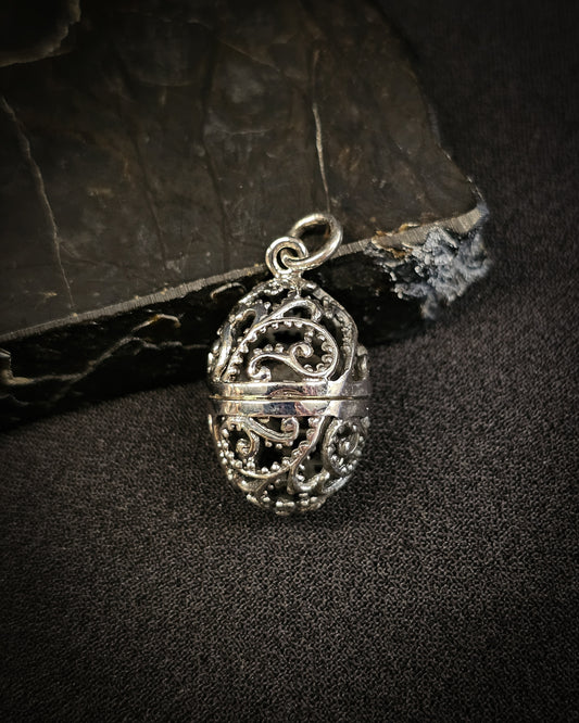 Sterling Silver Filigree Egg Locket #2