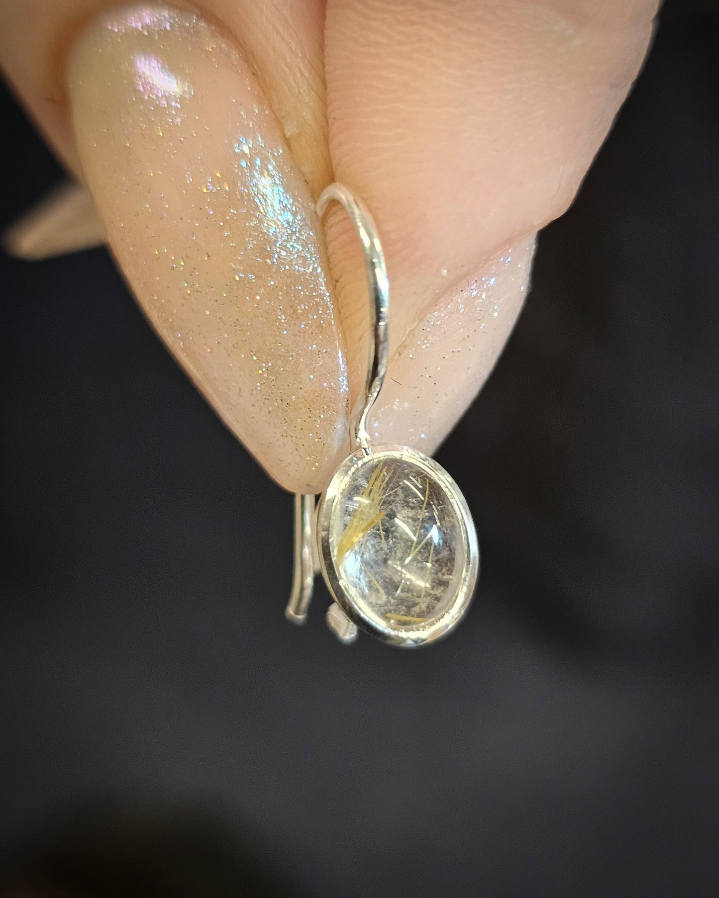 Sterling Silver Rutilated Quartz Earrings