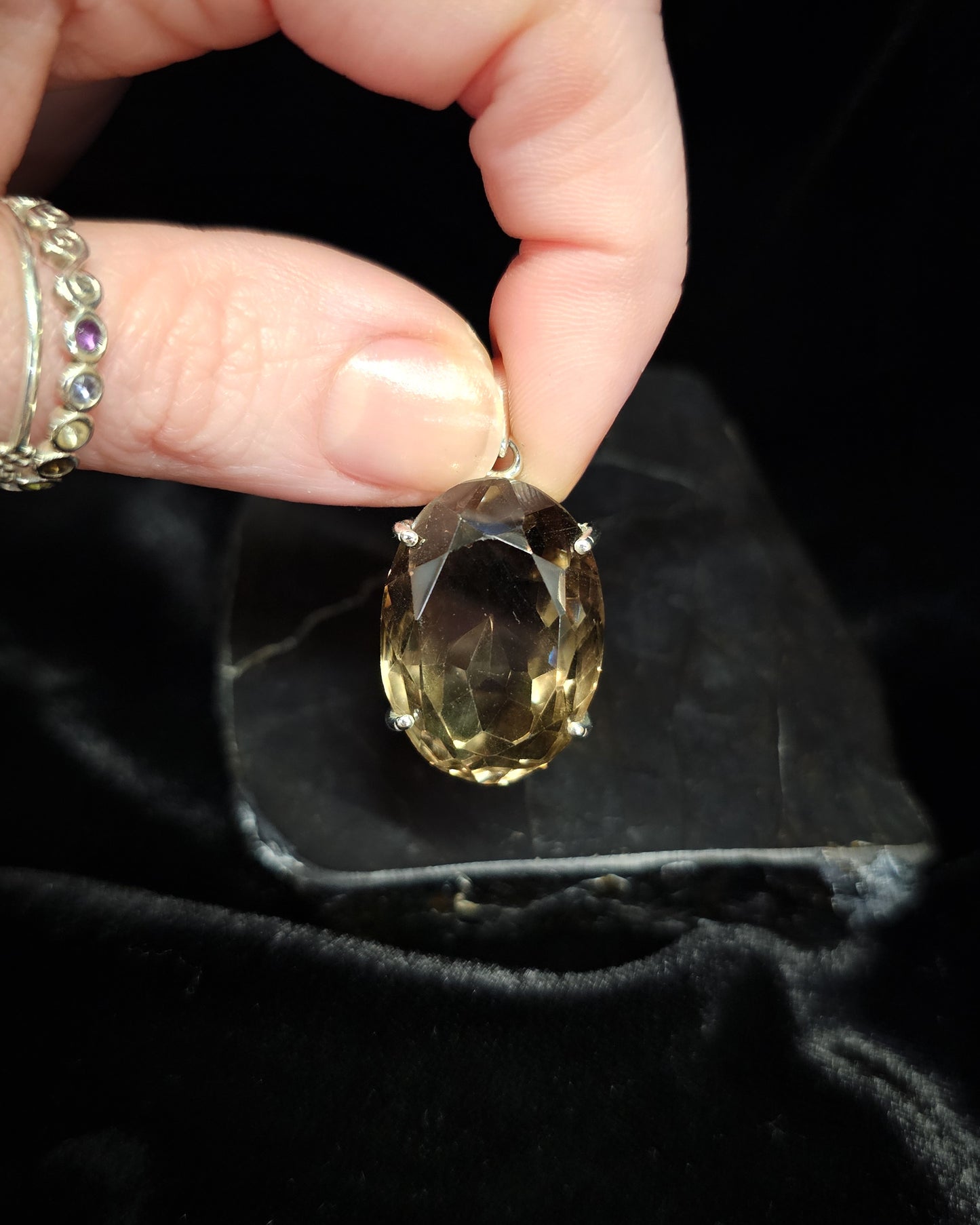 Large Oval Smoky Quartz Pendant