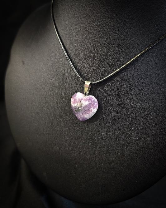 Lepidolite Heart Pendant