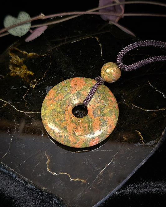 Unakite Pi Stone Necklace