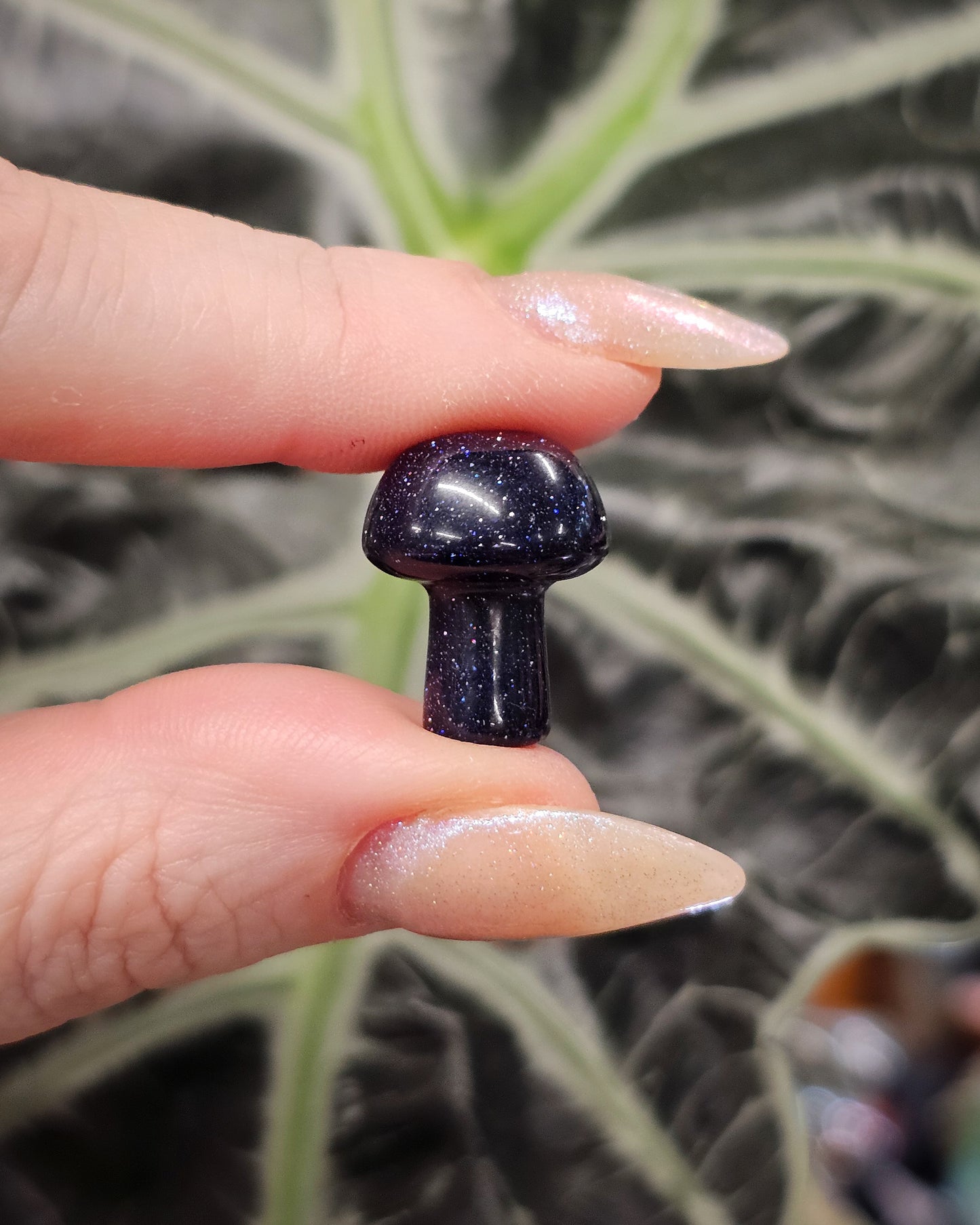 Blue Goldstone Mini Mushroom