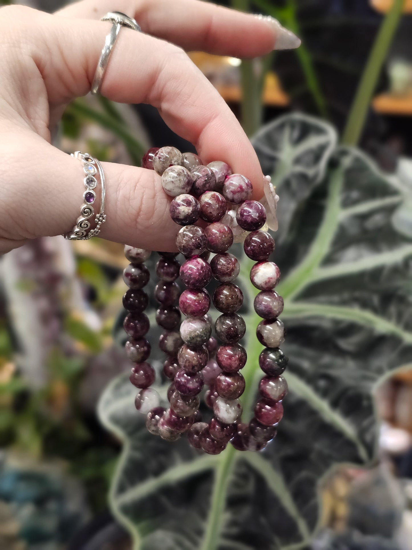 8mm Pink Tourmaline Bead Bracelet