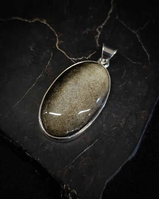 Gold Sheen Obsidian Pendant