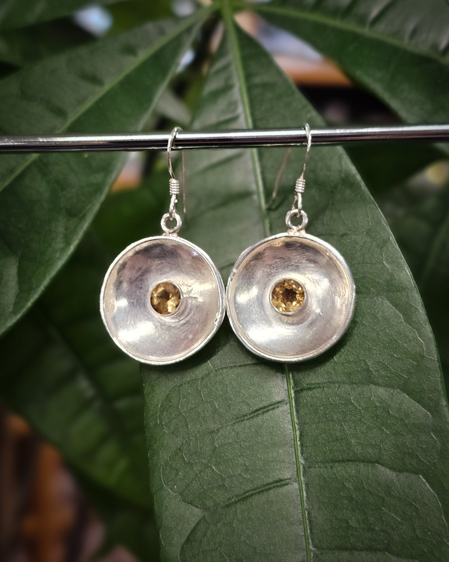 Citrine Disc Earrings
