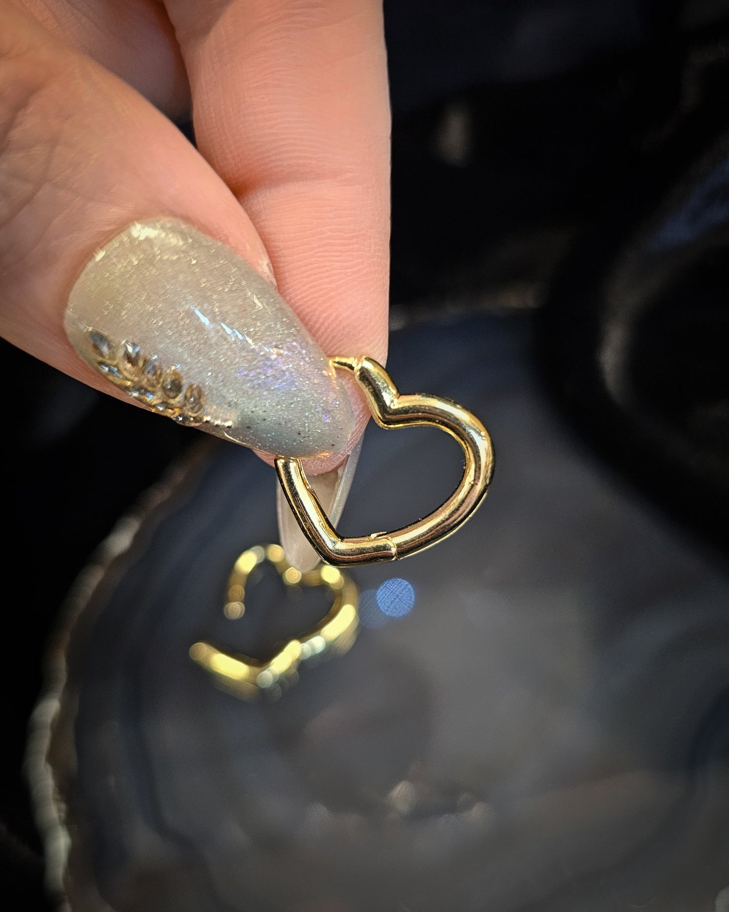 Gold Plated Heart Hoop Earrings